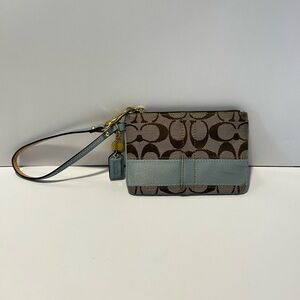 Coach Brown and Blue Wristlet